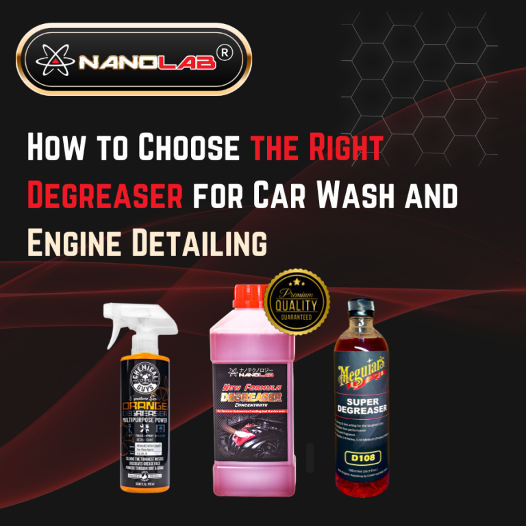 Nanolab engine degreaser for car wash, high-efficiency cleaner safe on engine bay and undercarriage, professional detailing shop use