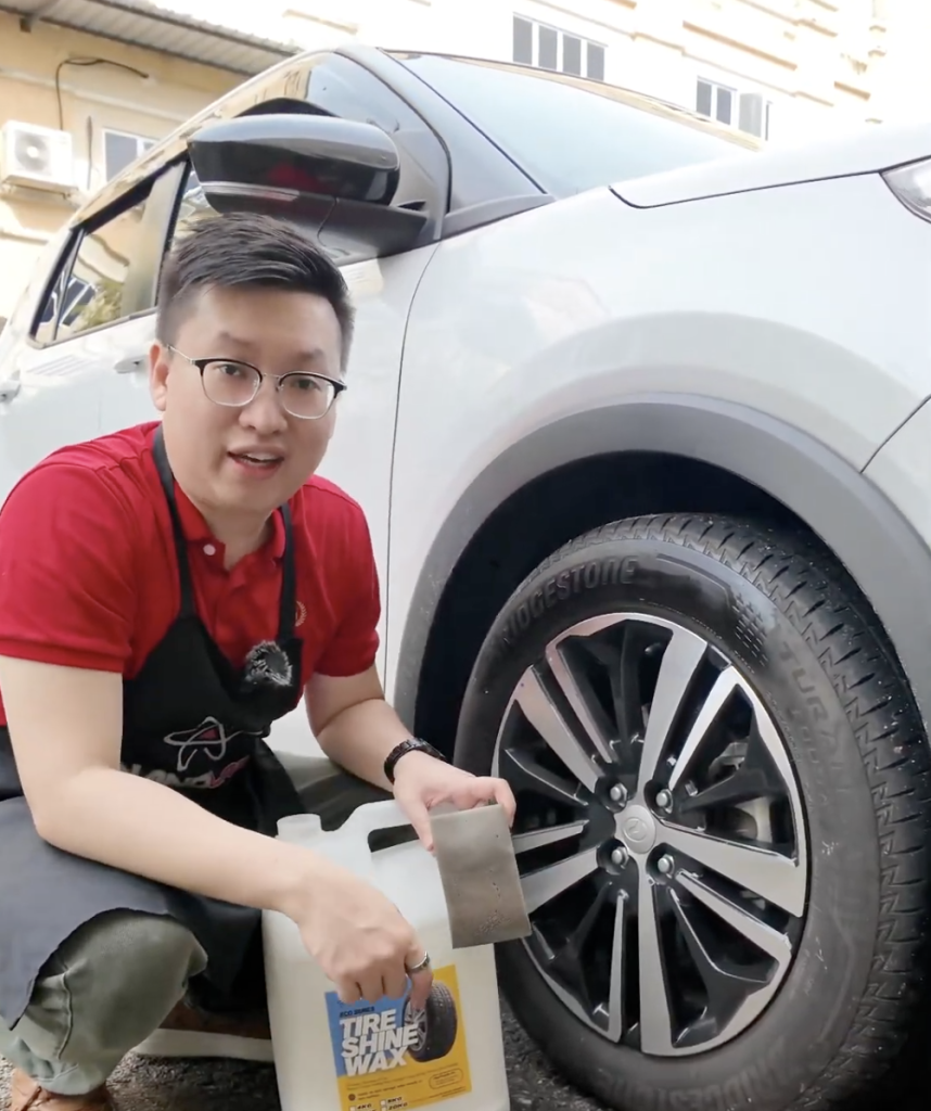 Nanolab Tire Wax on Car