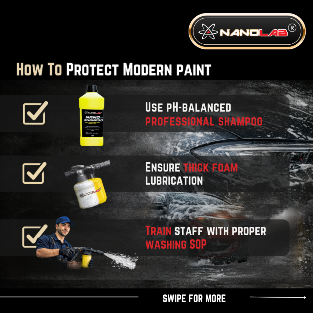How to protect modern car paint correctly using nanoshampoo