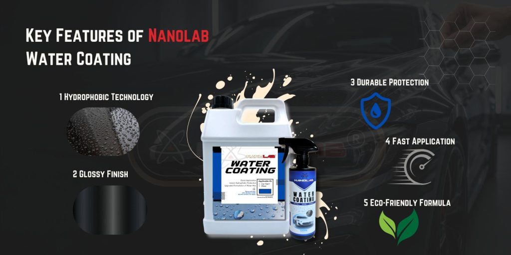 This image show the best water coating use for car that applied PPF coating.